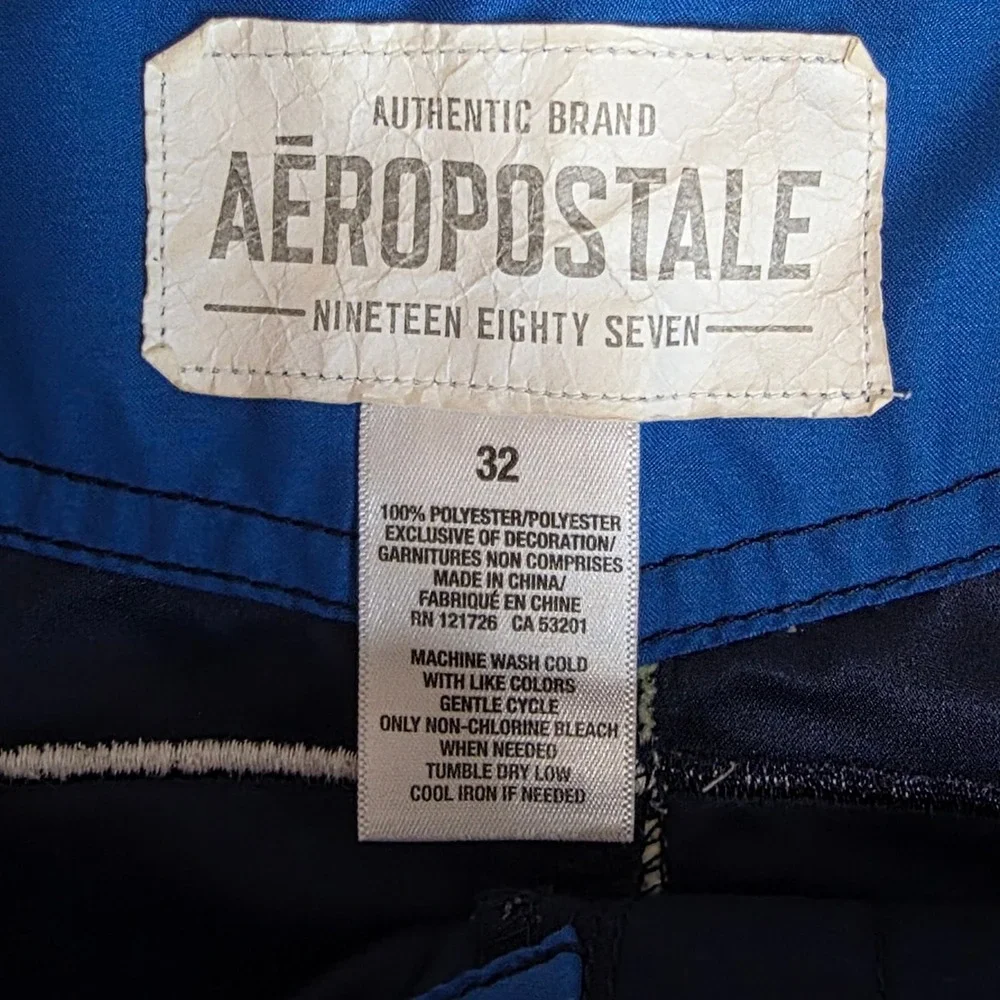 Lot of 2 Aeropostale Board Shorts Mens 32 Blue Plaid Graphic Swim Trunks Y2K